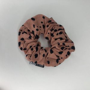 White Ivy Scrunchie Pink Spots