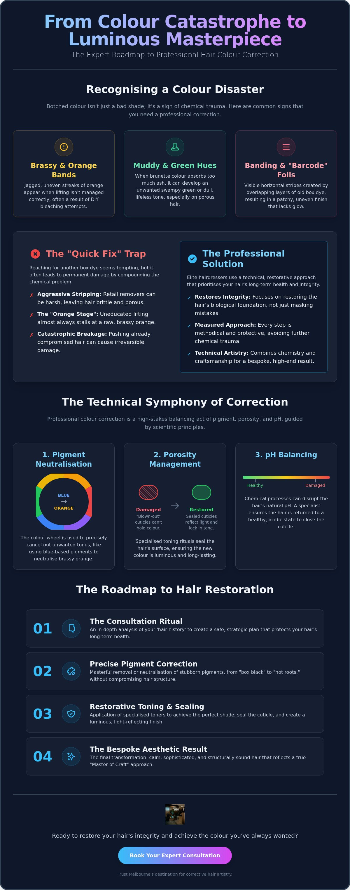 Expert Colour Correction Hairdressers in Melbourne: Restoring Your Hair’s Integrity