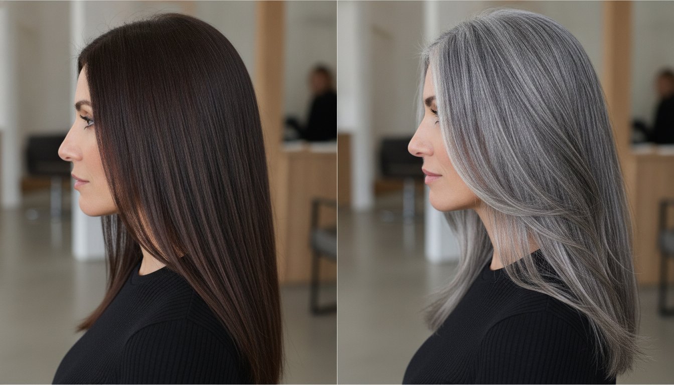Grey Blending on Dark Brown Hair: Price, Sessions, and the Transition Journey